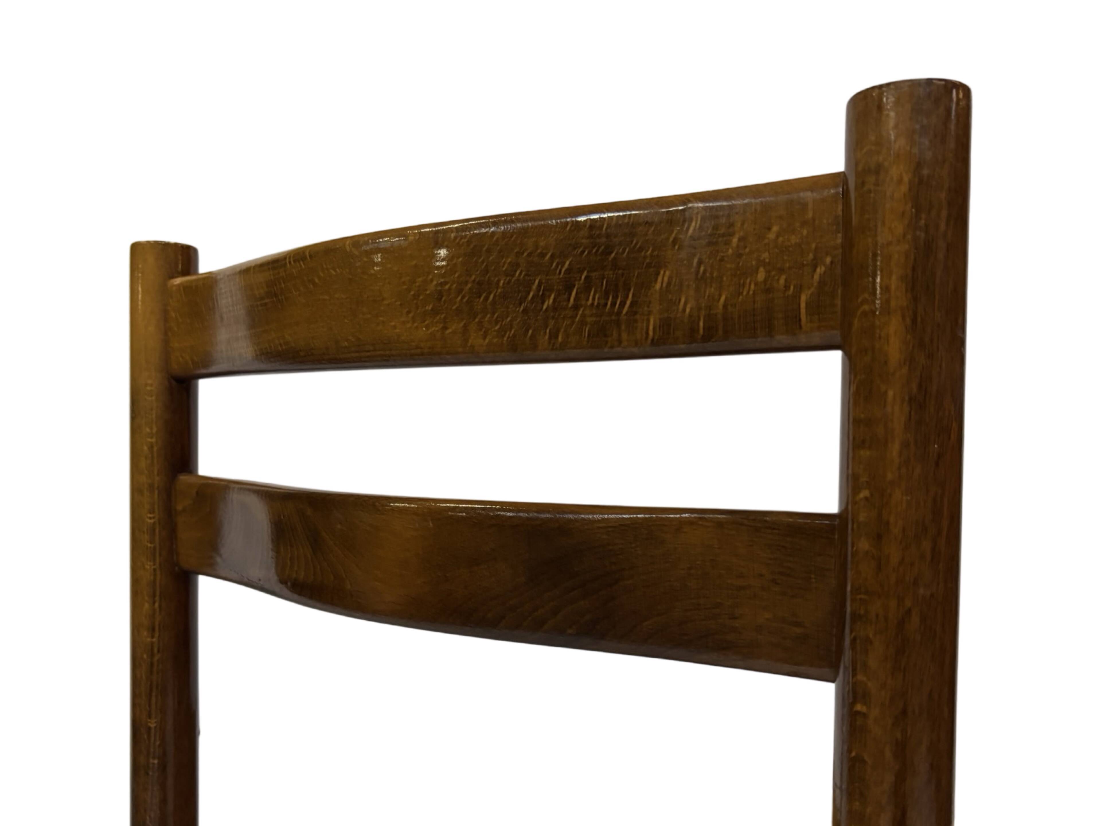 Vintage chair from the 70s minimalist design in wood and paper cord