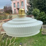 Vintage frosted glass pendant lamp