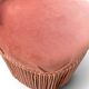 Vintage pink velvet fringed armchair