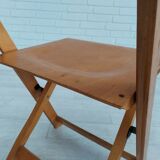 Paire de 3 chaises des années 60, design danois, pliantes, contreplaqué