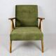 Fauteuil vintage vert olive modèle B-310, années 1970