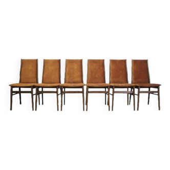 Ensemble de 6 chaises en hêtre, design danois, années 1960
