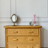 Vintage rattan dresser