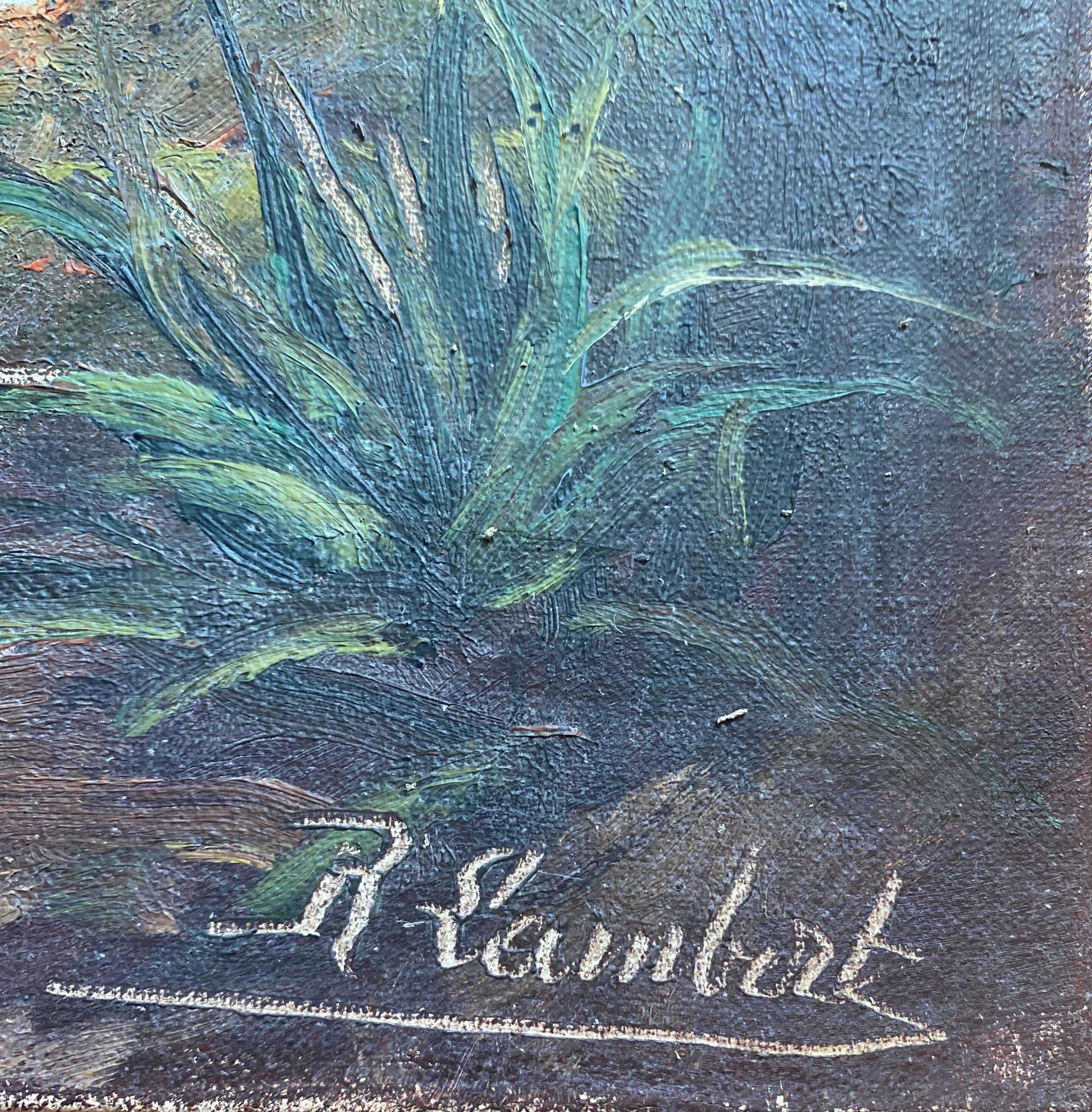 Painting XIX° century "Breton coast" Marine signed R. Lambert