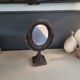 Miroir à poser pivotant en osier noir