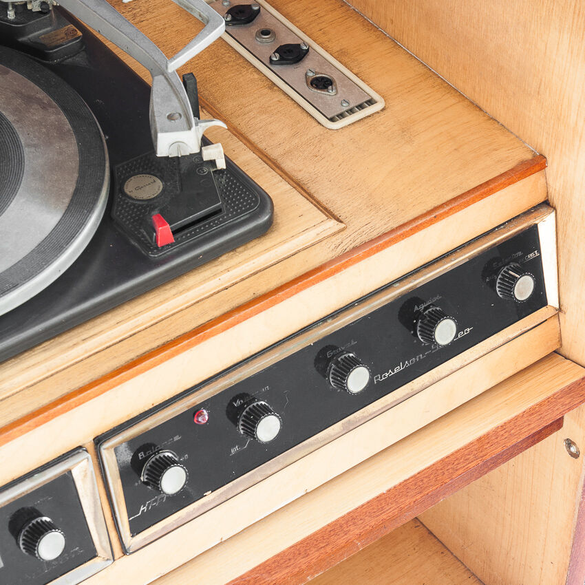 Hi-Fi cabinet with tubes / vintage Stereoletta lamps by Roselson, Spain 1960