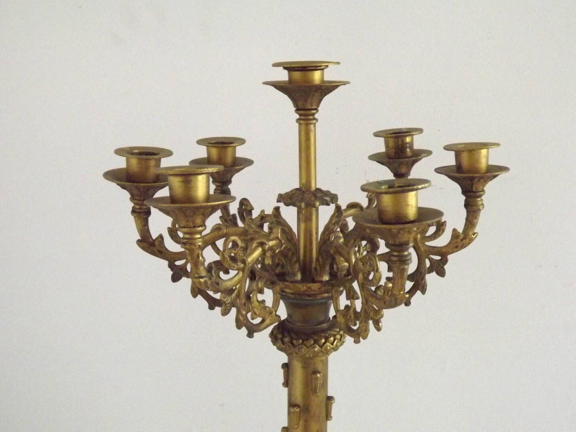 Magnificent French Louis XVI Style Bronze Seven-Light Candelabra LF Paris