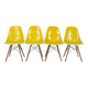 Yellow Set (4) Herman Miller Original Eames DSW Side Shell Chairs