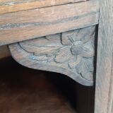 Art deco oak and marble bedside tables
