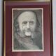 Portrait of Jacques Offenbach inspired by a photograph by Nadar, Framed and signed, 34 x 43 cm