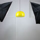 Mid-century Yellow Glass & Brass Pendant Lamp