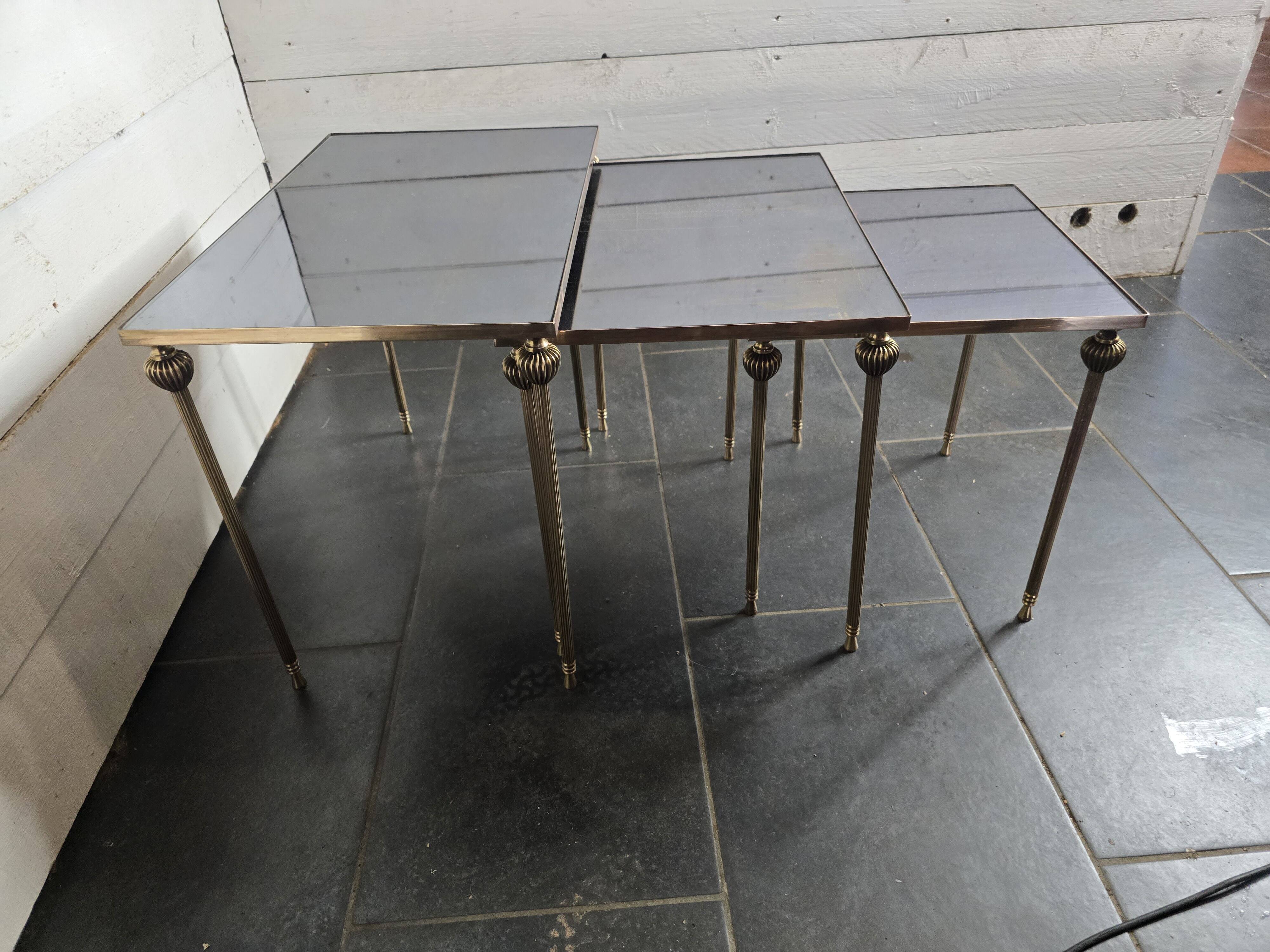 Vintage brass nesting table from the 60s
