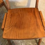 Set of 6 stackable chairs wood feet compass Germany 1960's