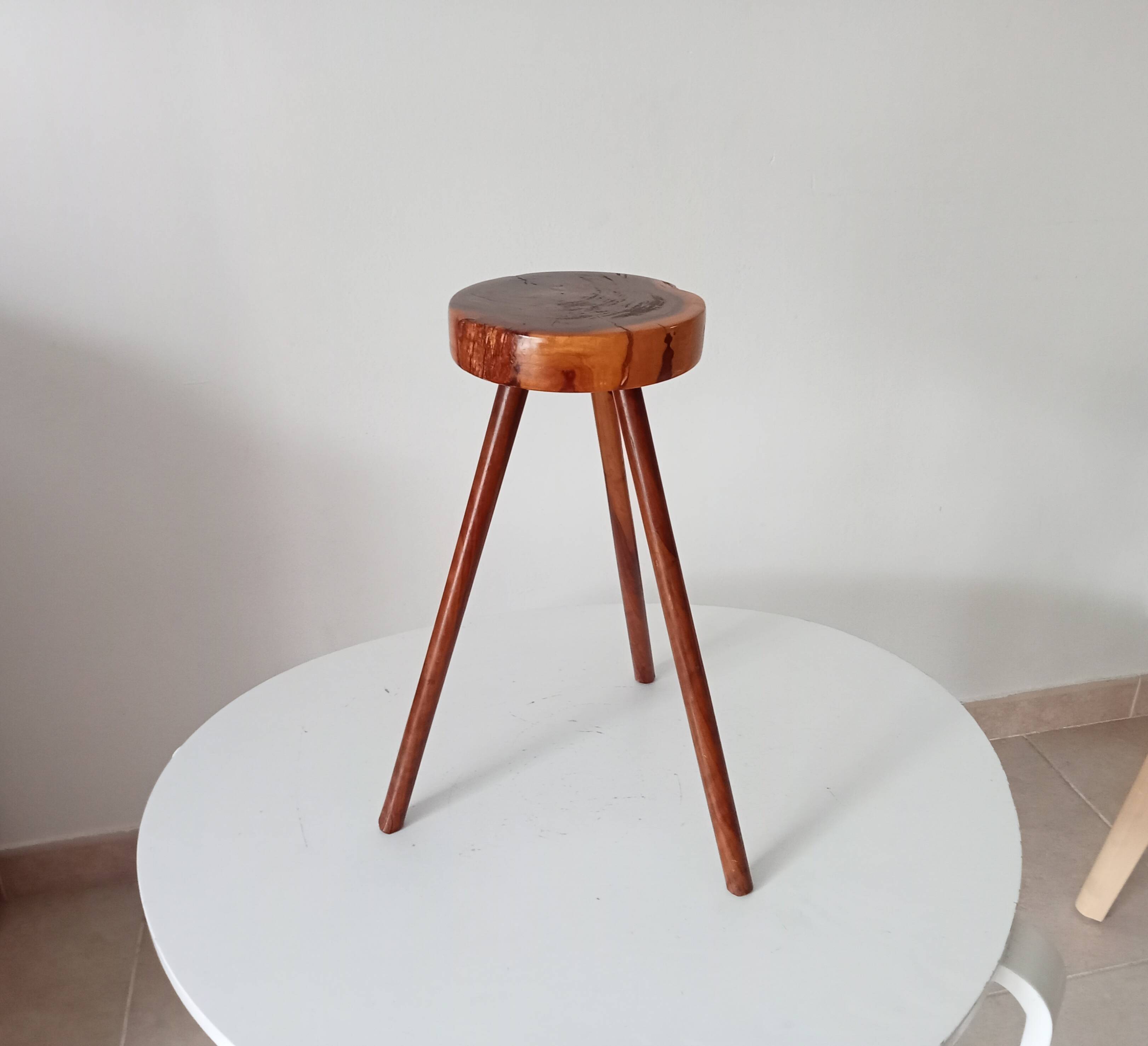Brutalist tripod stool from the 1960s.