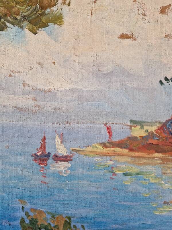 Elie Déchelle (1874-1937) - Oil on canvas - Landscape in Corsica - Signed