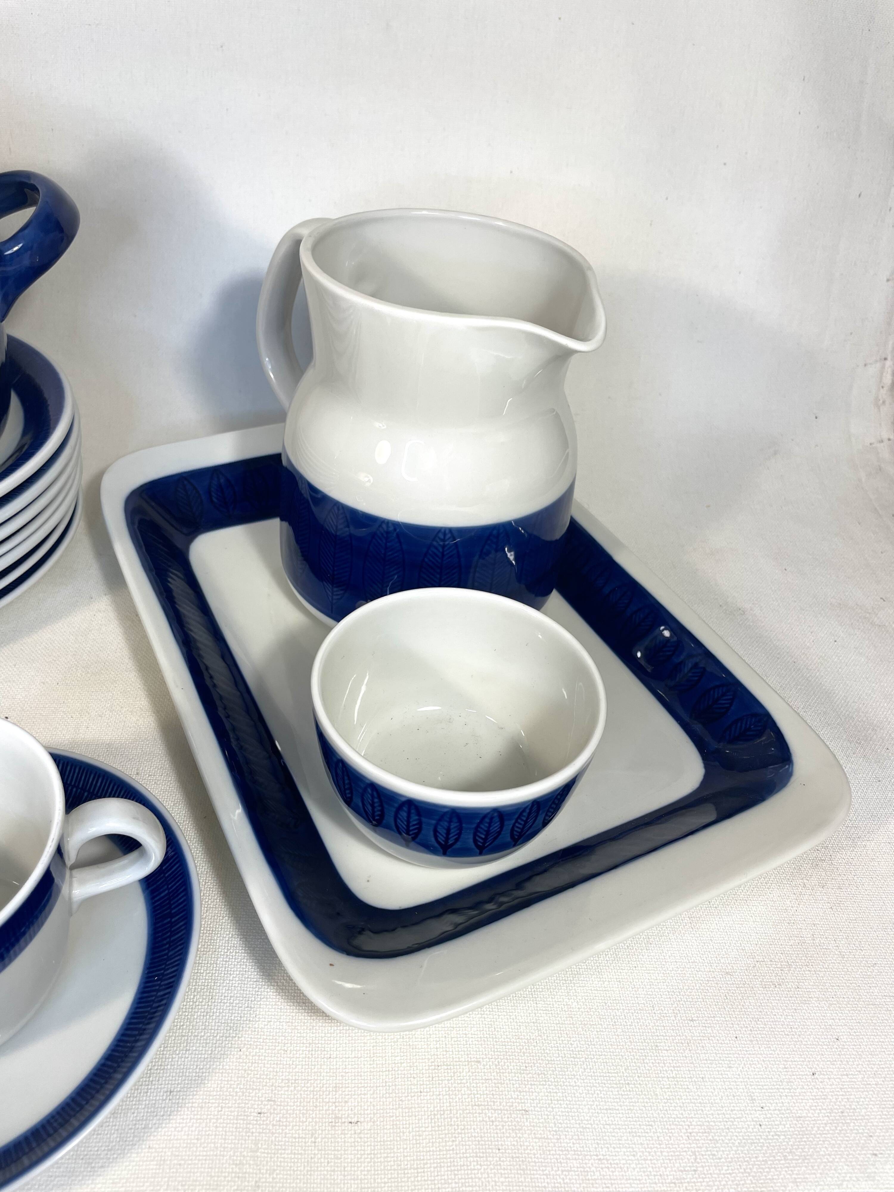 Design tableware service by Hertha Bengtson for Rörstrand, Sweden, in glazed stoneware.