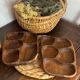 Olive wood platters, in organic shapes.