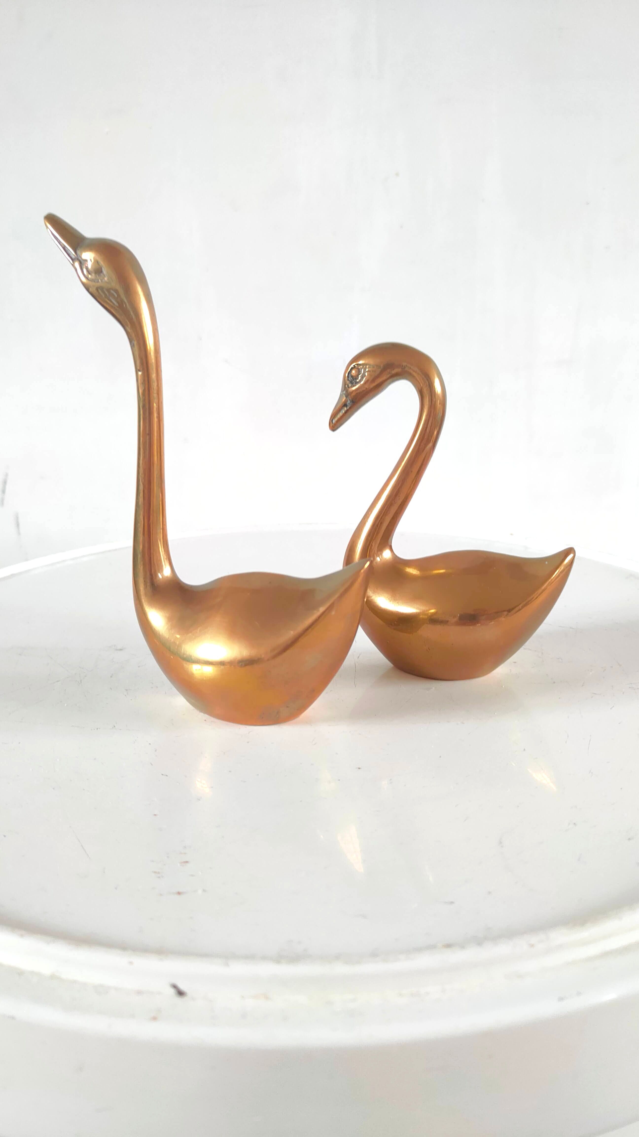 Pair of brass ducks design 70s