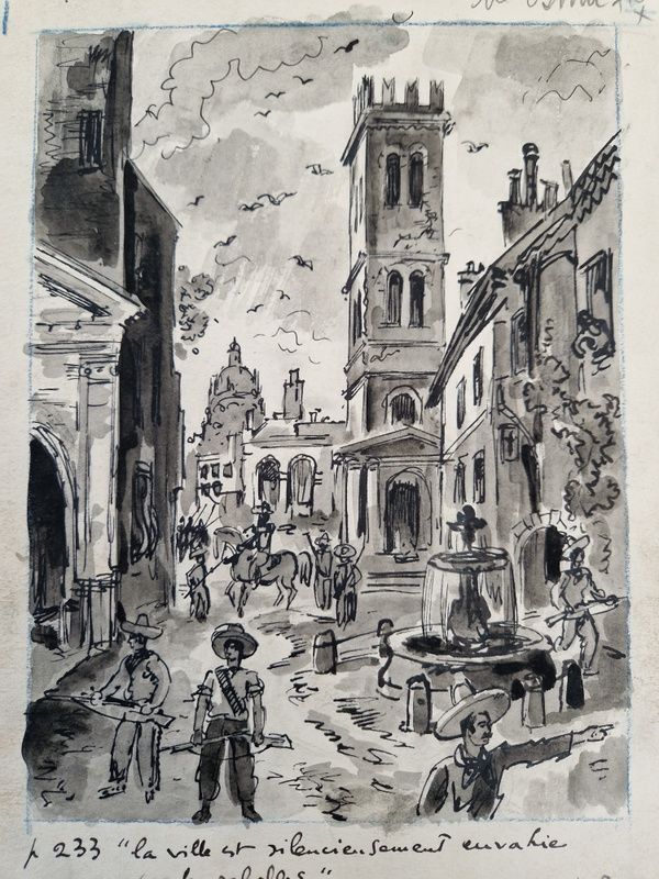 Jacques Boullaire (1893-1976) - Ink and ink wash on paper - The city is silently