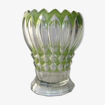 Decorated glass art deco vase