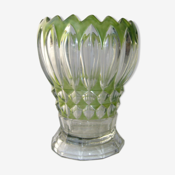 Vase art déco en verre décoré
