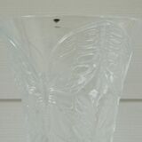 Ancient crystal vase butterfly motif