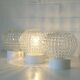 Mushroom sconces / set of 3 vintage wall lamp / bathroom ceiling light 1960