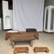 Tabouret d'appoint en teck asiatique blond