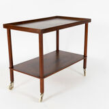 Danish designed rosewood rolling table-side cart, circa 1960