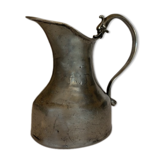 17th century tin wine pitcher