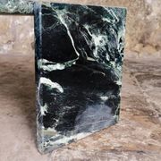 Emerald green marble "eye" coffee table, Roche Bobois, France, 1970s