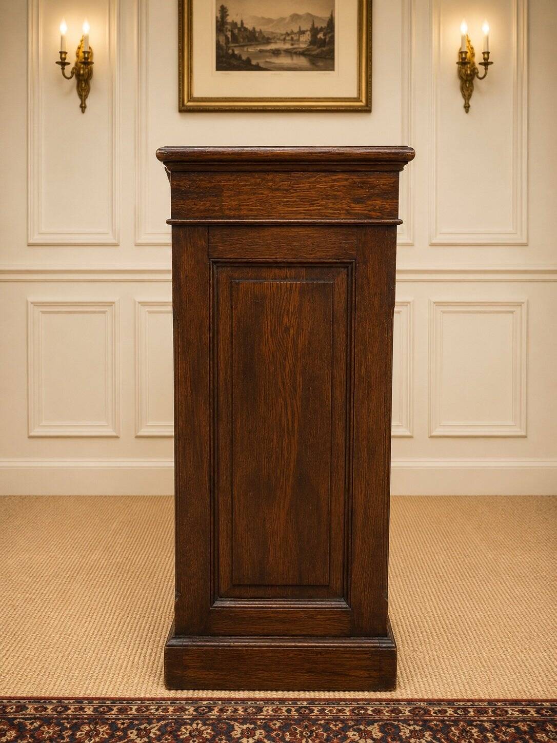 Low plinth buffet – Regency style – Solid oak – Chevron top