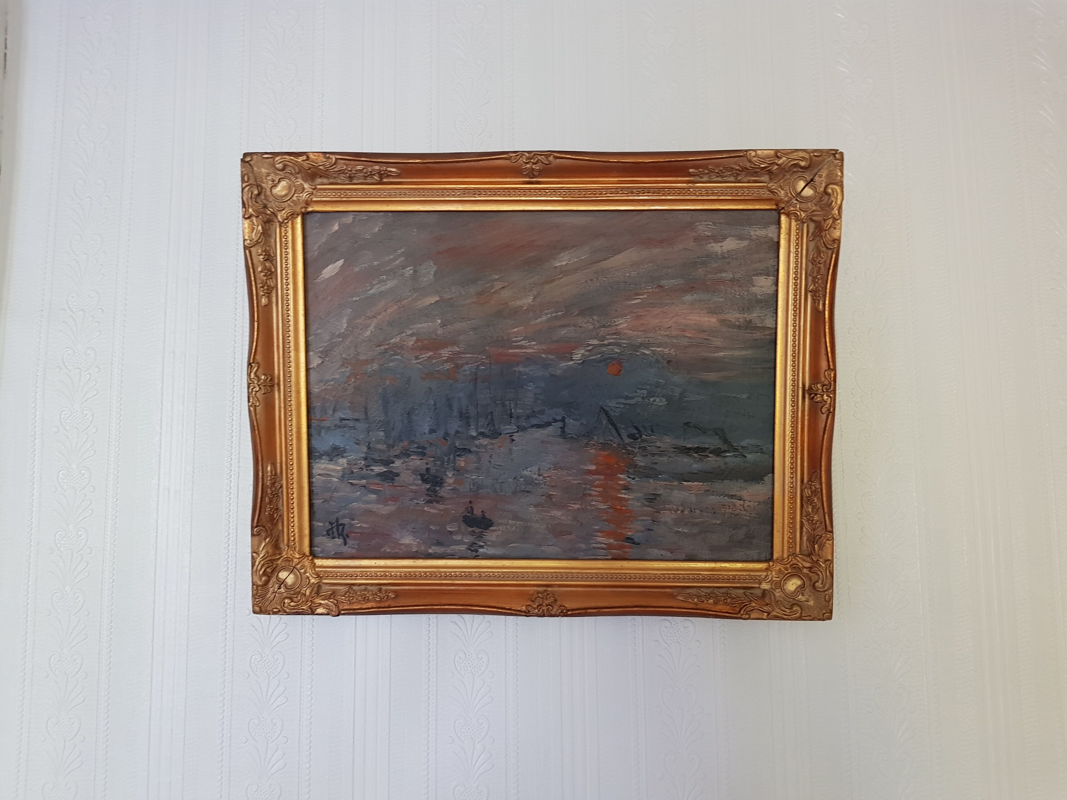 Oil painting - reproduction of Monet's Impression, rising sun