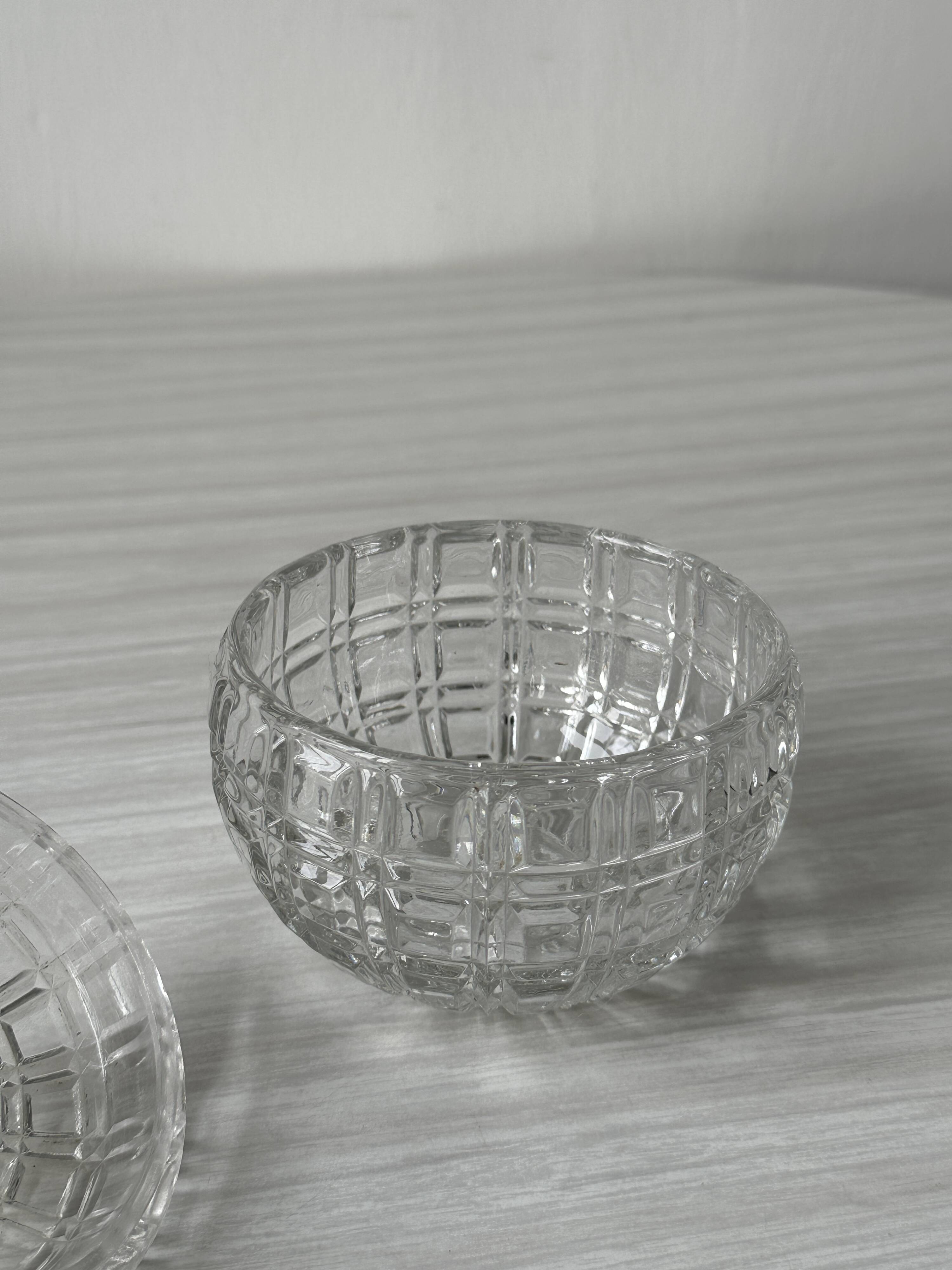 Chiseled crystal sugar bowl
