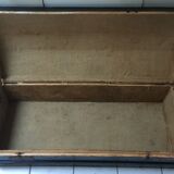 Ancien coffre de voyage 19ème siècle en bois