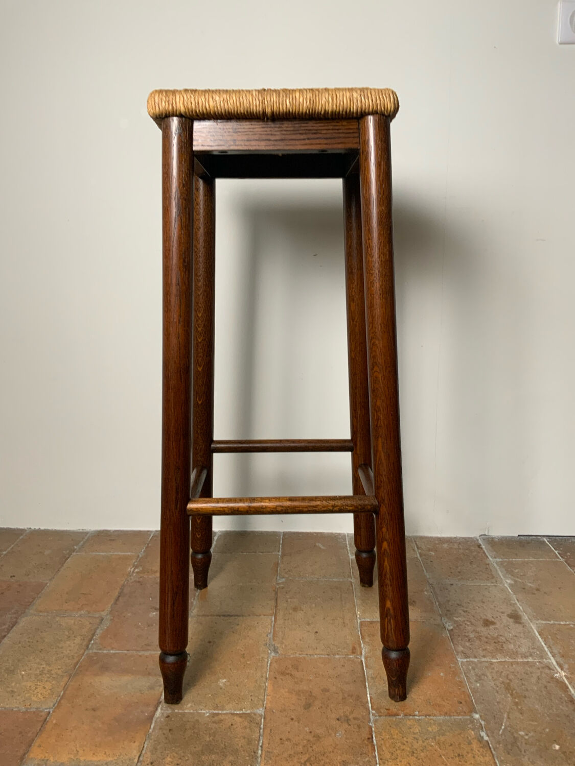 High straw stool