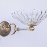 Set of 2 Wall Light Sconces by Barovier & Toso Glass Murano, Italy, 1950