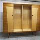 1960 Scandinavian wardrobe, atypical blond wood varnished, 4 doors 3