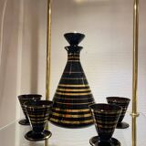 Art Deco hyalite glass liqueur set by Rupel Boom