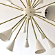 Chandelier Sputnik 24-arm brass and white-ivory lacquered metal