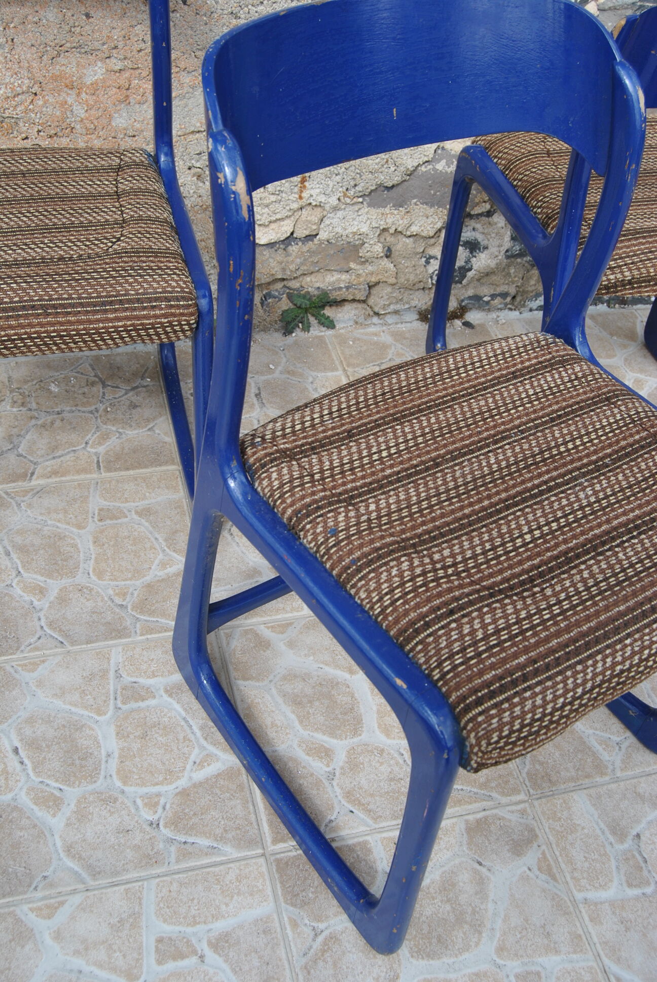 Set of 3 chairs Baumann Sleigh 60s/70s