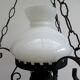Lustre vintage fer forgé opaline et céramique