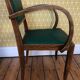 Fauteuil bridge vert années 50