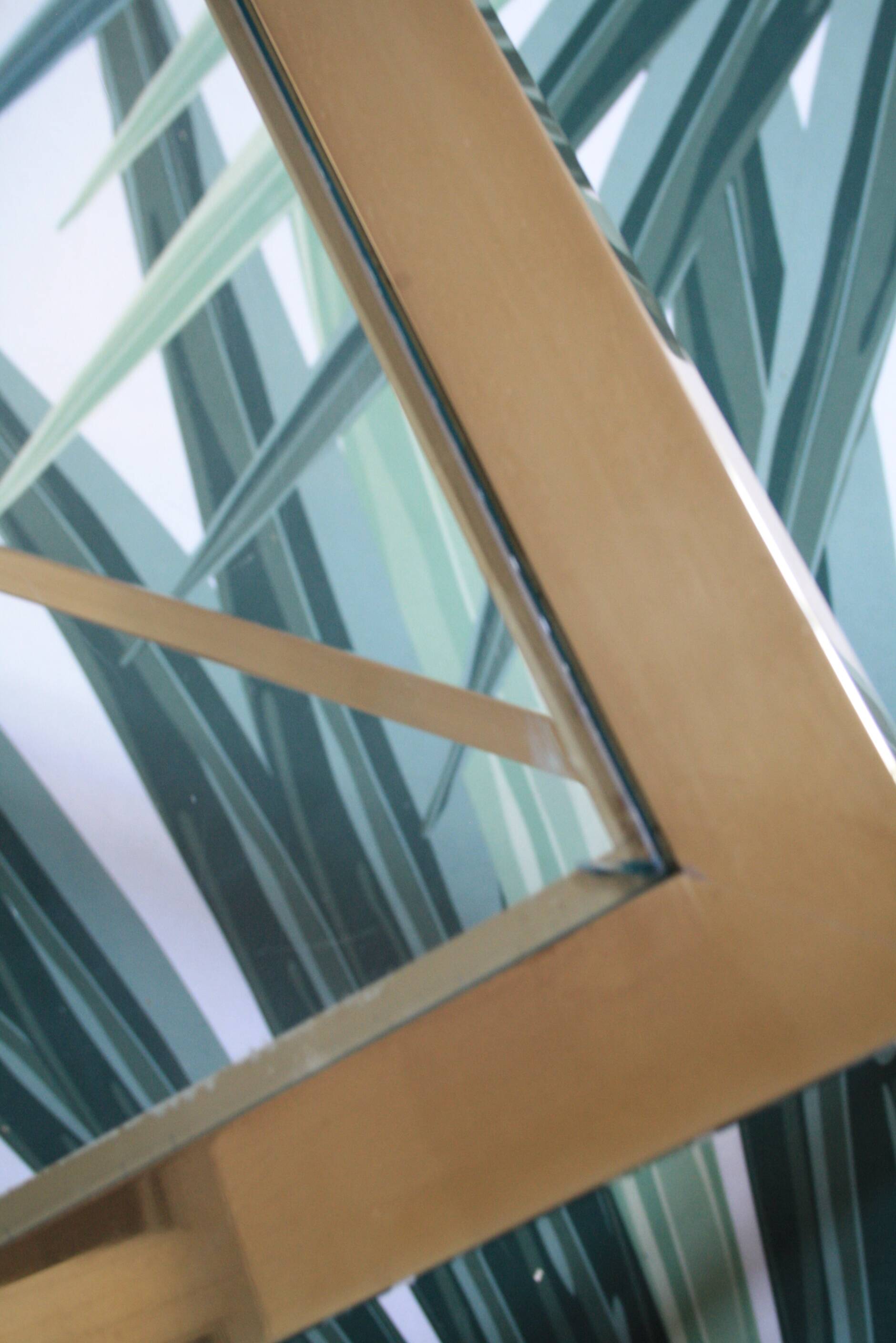 Square brass glass coffee table