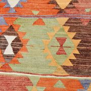 3x10 Geometric Multicolor Turkish Kilim Runner Rug,Rug For Hallway,95x295Cm