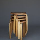 Model 60 stools by Alvar Aalto for Finmar, 1930s. Set of 4