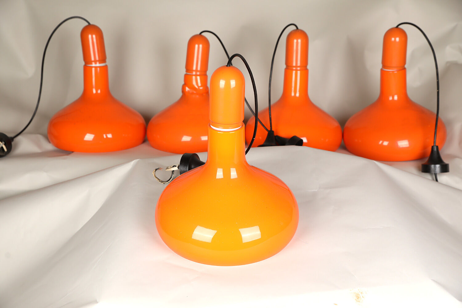 5 orange suspensions by Staff Germany 1970s