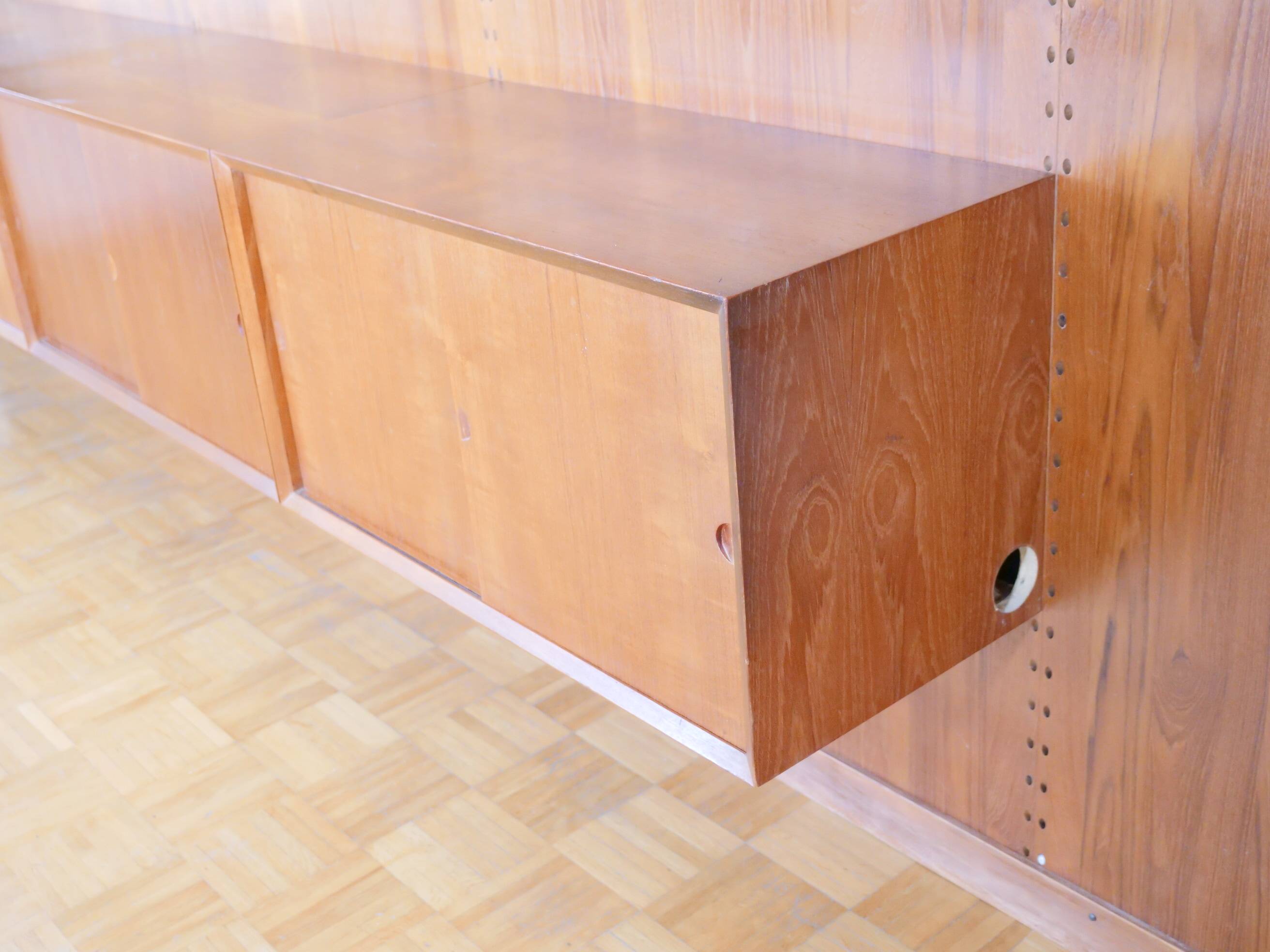 Modular teak shelving system by Poul Cadovius for Cado, 23 Set, 1960s