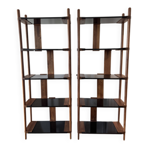 2 étagères en bois - noir