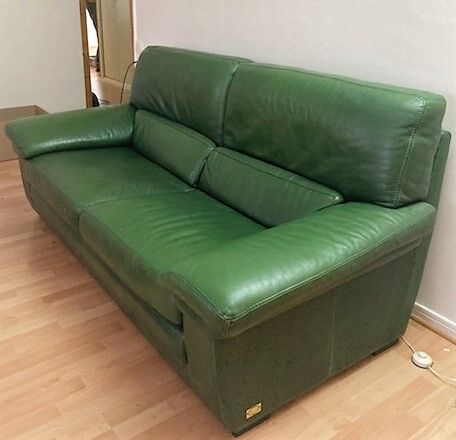 Canape cuir buffle green 2 places